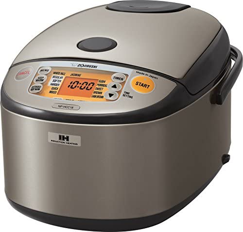 Photo 1 of Zojirushi NP-HCC18XH Induction Heating System Rice Cooker and Warmer, 1.8 L, Stainless Dark Gray
