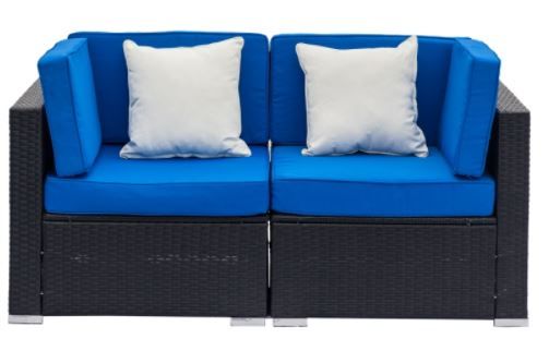 Photo 1 of Zimtown 2PCS Outdoor Patio Furniture Sectional PE Wicker Rattan Sofa Set
