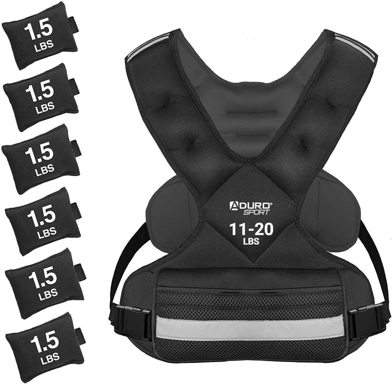 Photo 1 of Aduro Sport Adjustable Weighted Vest Workout Equipment, 4-10lbs/11-20lbs/20-32lbs/26-46lbs Body Weight Vest for Men, Women, Kids
