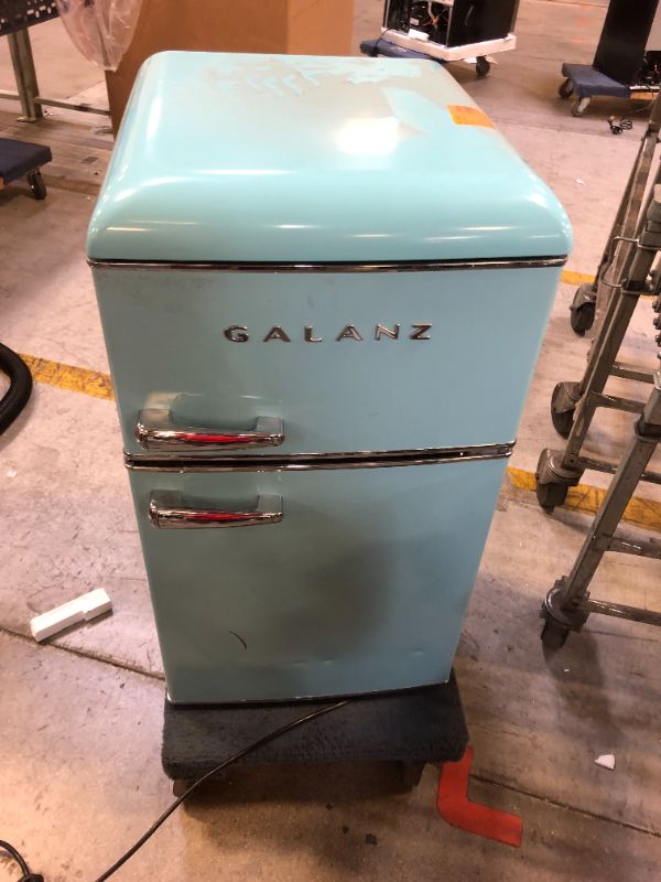 Photo 1 of 3.1 cu. ft. Retro Mini Fridge with Dual Door True Freezer in Blue
