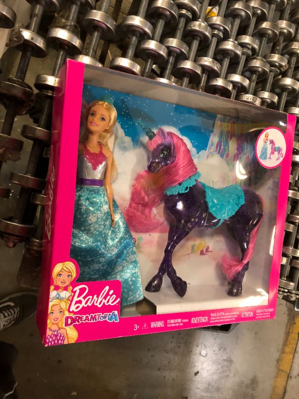Photo 1 of Barbie Dreamtopia Princess Doll and Purple Unicorn
