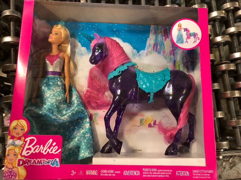 Photo 1 of Barbie Dreamtopia Princess Doll and Purple Unicorn
