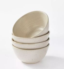 Photo 1 of 23oz 4pk Stoneware Glazed Salad Bowls Cream - Threshold™ designed with Studio McGee
