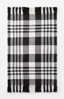 Photo 1 of 2'1"x3'2" Indoor/Outdoor Scatter Plaid Rug Black - Threshold™ designed with Studio McGee
