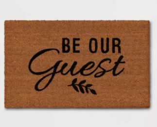 Photo 1 of 1'6"x2'6" Be Our Guest Doormat Black - Threshold™
