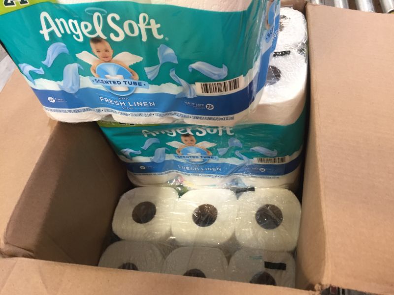 Photo 3 of Angel Soft Toilet Paper with Fresh Linen Scent, 48 Double Rolls= 96 Regular Rolls, 200+ 2-Ply Sheets Per Roll
