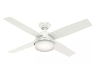 Photo 1 of 52" Dempsey Damp Rated Ceiling Fan with Remote (Includes LED Light Bulb) - Hunter
