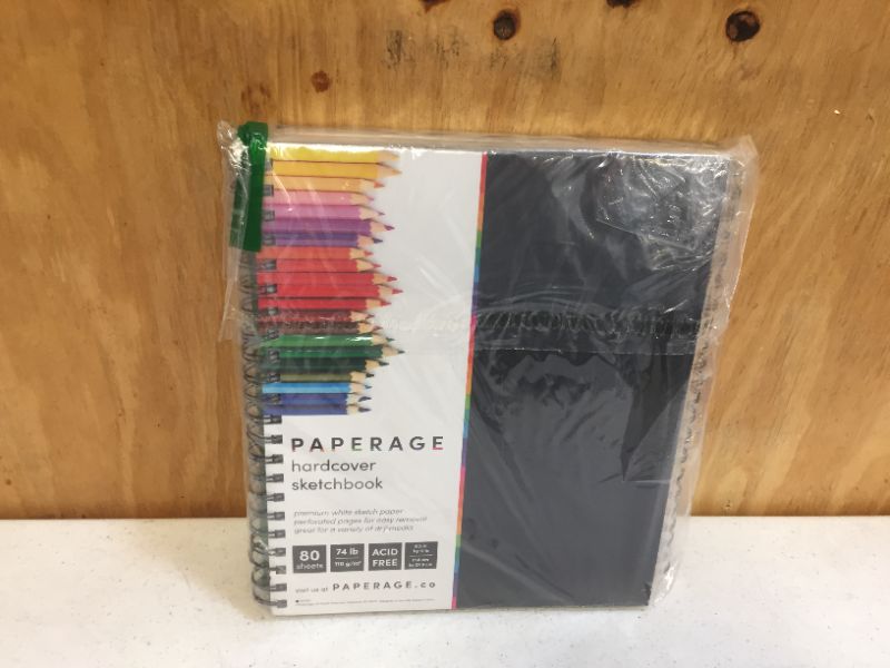 Photo 3 of Paperage Sketch Pad, 2-Pack 8.5x11" Inch Hardcover Sketchbook, Spiral Bound, 80 Sheets (74lb) Acid Free Drawing Notebook for Artist Pro & Students