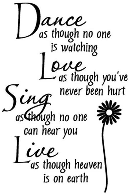 Photo 1 of 2pack Dance Love Sing Live Wall Quotes Decal Removable Stickers