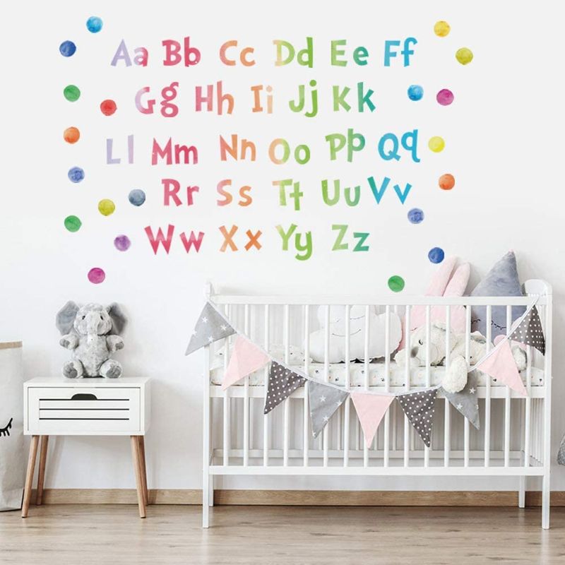 Photo 1 of  Rainbow Alphabet Wall Stickers 35.4 x 11.8 in.