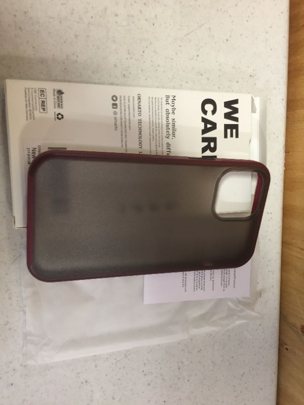 Photo 3 of Ornarto Case For iPhone 12 Pro Max 6.7 Wine-red