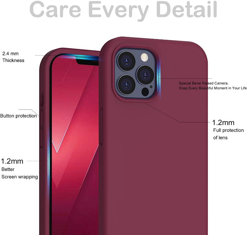 Photo 1 of Ornarto Case For iPhone 12 Pro Max 6.7 Wine-red