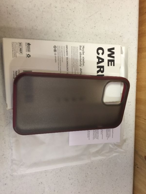Photo 2 of Ornarto Case For iPhone 12 Pro Max 6.7 Wine-red