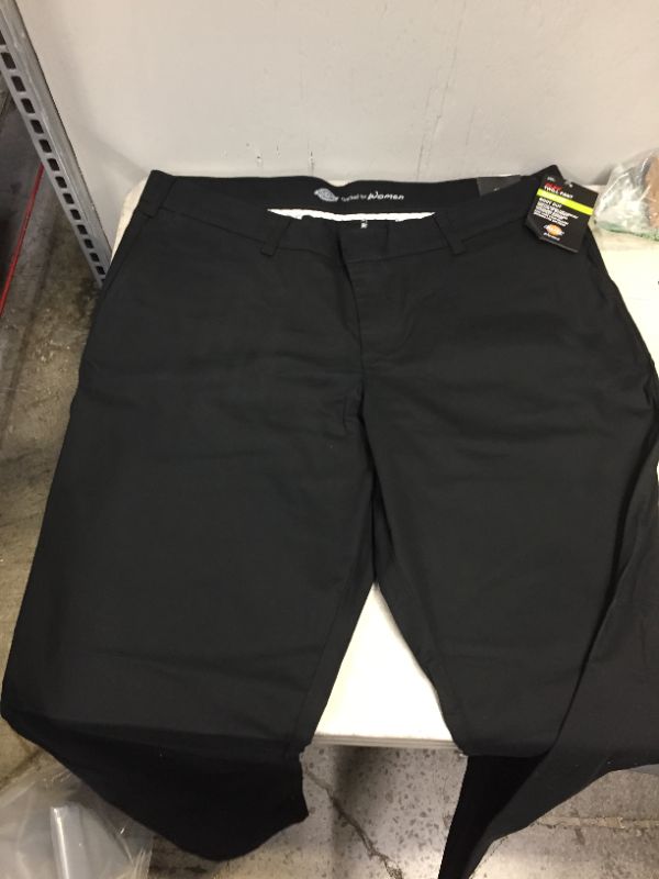 Photo 1 of Dickies FP121 Women's Slim Fit Boot Cut Stretch Twill Pant in Black Size Small | Cotton Blend
size 18SH