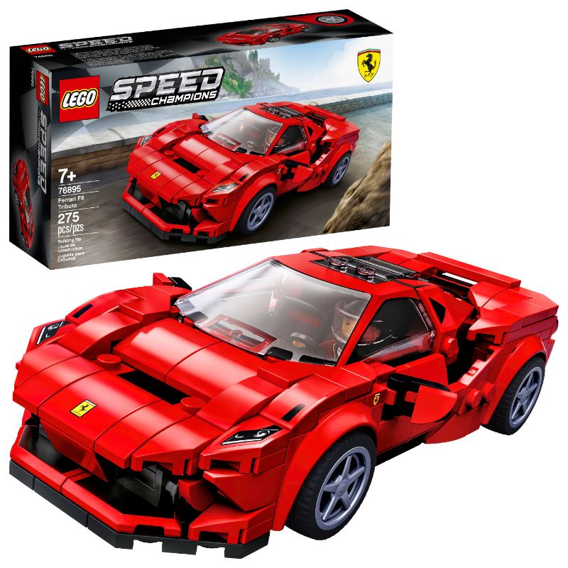 Photo 1 of LEGO Speed Champions 76895 Ferrari F8 Tributo Toy Cars for Kids, Building Kit Featuring Minifigure, New 2020 (275 Pieces) (factory sealed) (box is a bit damaged)