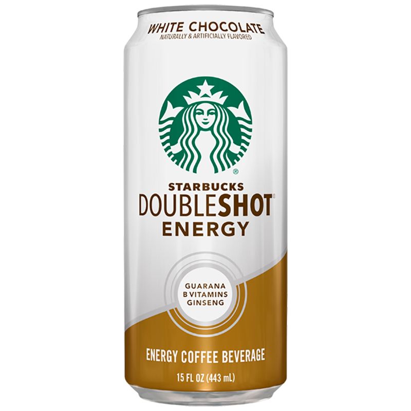 Photo 1 of (12 Cans) Starbucks White Chocolate Double Shot Energy, Strong Coffee Drink with 225 Mg Caffeine, B Vitamins, Guarana, and Ginseng, 15 Fl Oz
exp 8/28/2021