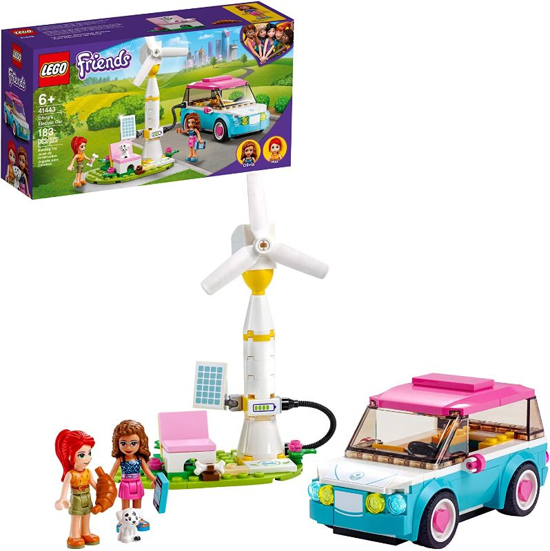 Photo 1 of LEGO Friends Olivia's Electric Car 41443 Building Kit; Creative Gift for Kids; New Toy Inspires Modern Living Play, New 2021 (183 Pieces)
