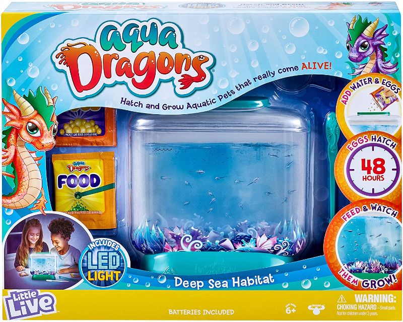 Photo 1 of Little Live Aqua Dragons - Deep Sea Habitat - LED Light Up Tank Hatch and Grow Aquatic Pets
