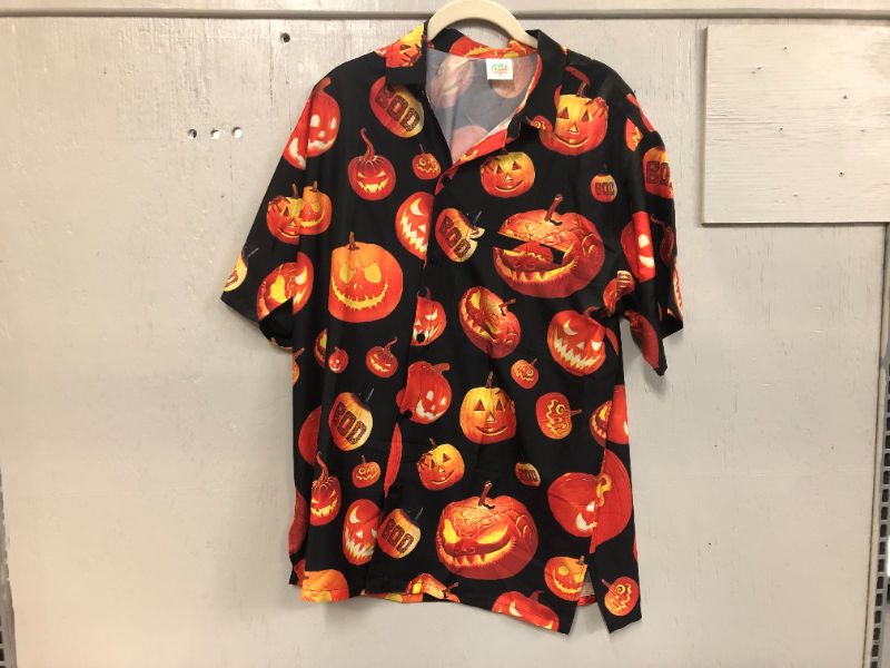 Photo 1 of Happy Bay Men's Pumpkin Hawaiian Shirt (M)