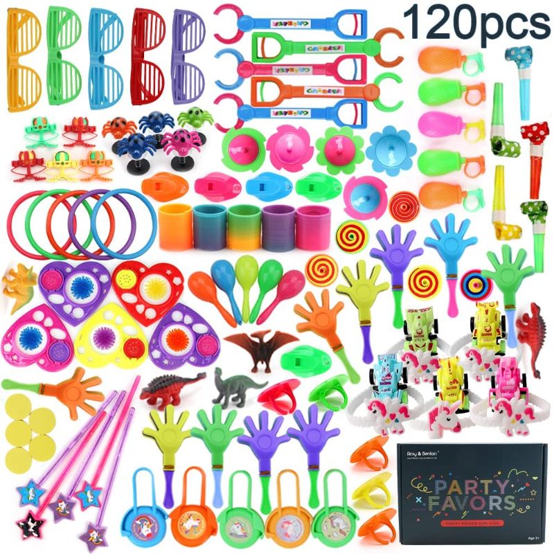 Photo 1 of Amy&Benton 120PCS Carnival Prizes for Kids Birthday Party Favors Prizes Box Toy Assortment for Classroom
