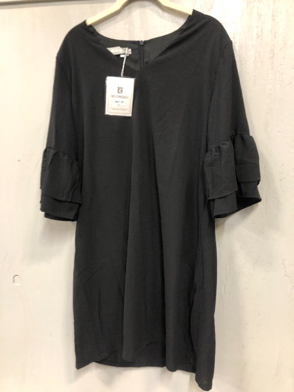Photo 1 of BELONGSCI Women's Dress Sweet & Cute V-Neck Bell Sleeve Shift Dress Mini Dress
Size: L