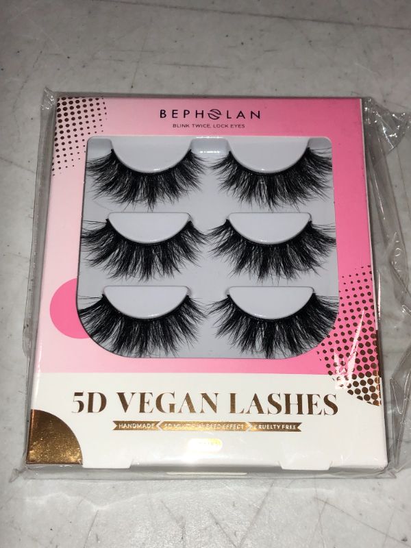 Photo 2 of BEPHOLAN 3 Pairs False Eyelashes|5D Multi-Layerd Effect Fake Eyelashes|100% Handmade & Cruelty Free|Super Light Comfortable To Wear|Vegan Lashes XMZ281
