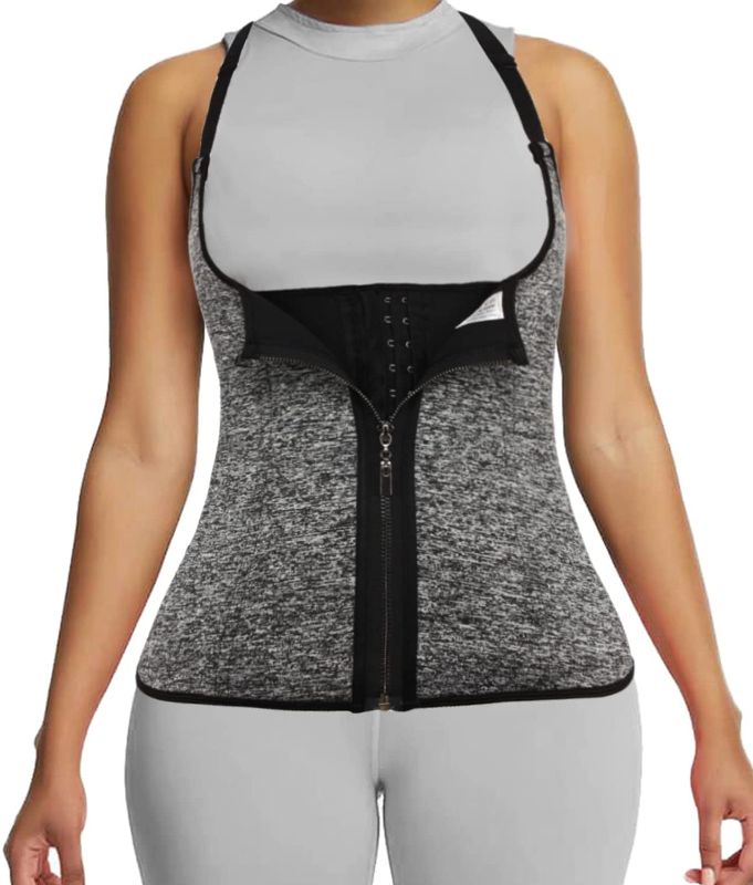 Photo 1 of COMFREE Sauna Vest Waist Trainer for Women with Zipper Hook Eye Workout Body Shaper Neoprene Sweat Sauna Suit
XL