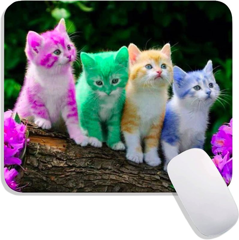 Photo 1 of Colorful Square Mouse Pad Kitten , 