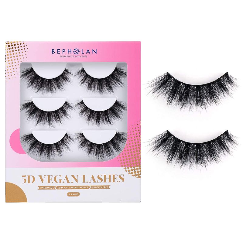 Photo 1 of BEPHOLAN 3 Pairs False Eyelashes|5D Multi-Layerd Effect Fake Eyelashes|100% Handmade & Cruelty Free|Super Light Comfortable To Wear|Vegan Lashes XMZ281
