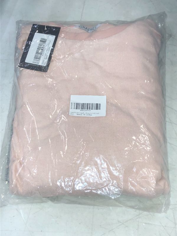 Photo 1 of Israphel Women's Long Sleeve Soft Pajama Set Pink Grey Sleepwear for Women Size S-XL
LARGE
