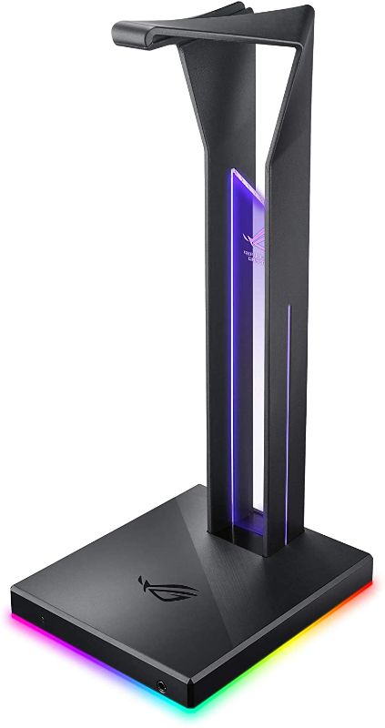 Photo 1 of ASUS ROG Throne Qi Gaming Headset Stand - Wireless Charging | 2 USB Ports & Aux Input | Arc Design for Stable & Secure Storage | Built-In DAC & Amplifier for Immersive Audio | Aura Sync RGB Lighting
