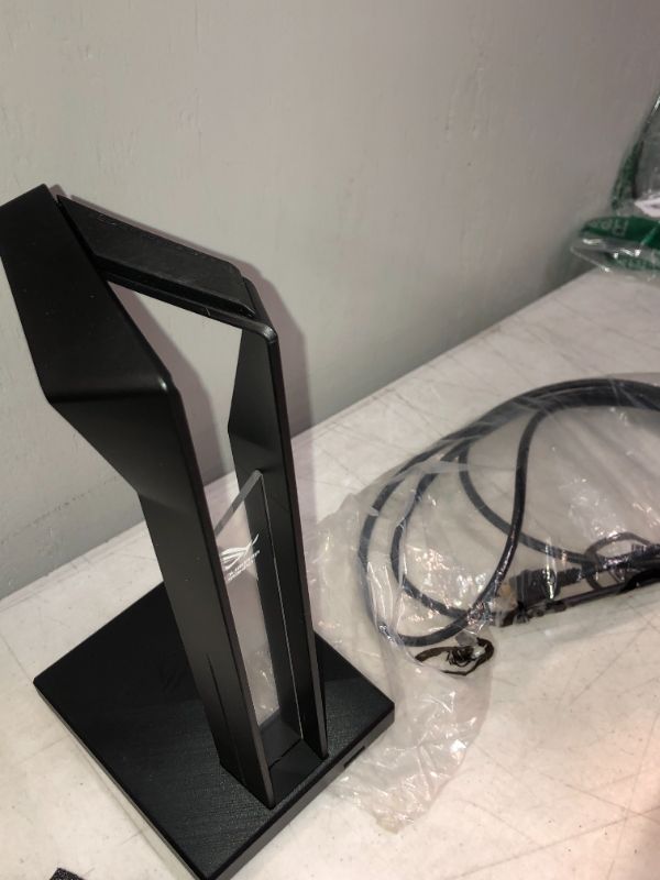 Photo 3 of ASUS ROG Throne Qi Gaming Headset Stand - Wireless Charging | 2 USB Ports & Aux Input | Arc Design for Stable & Secure Storage | Built-In DAC & Amplifier for Immersive Audio | Aura Sync RGB Lighting
