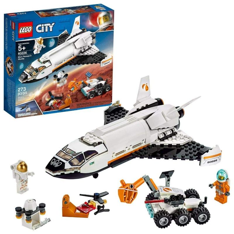 Photo 1 of Lego City Space Mars Research Shuttle 60226 Space Shuttle Toy Building Kit with Mars Rover & Astronaut Minifigures, Top Stem Toy for Boys & Girls (273piece), 1 Lb
