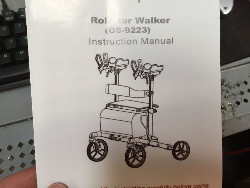 Photo 1 of OasisSpace Lightweight Rollator Walker with Seat - Armest Walker with Back Support for Elderly
