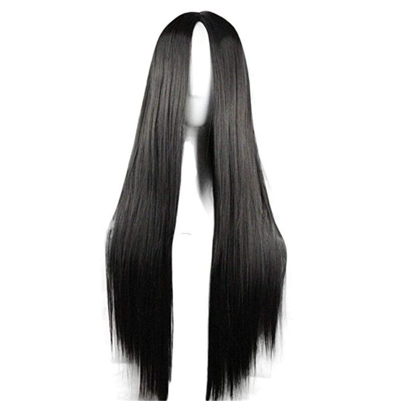 Photo 1 of Womens Long Straight Synthetic Black Wig Anime Cosplay Halloween Costume Party Wig