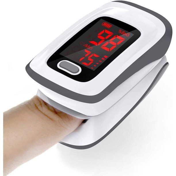 Photo 1 of Santamedical Fingertip Pulse Oximeter, Blood Oxygen Saturation Monitor (SpO2) with Pulse Rate Measurements and Pulse Bar Graph, Portable Digital Reading LED Display, Batteries Included