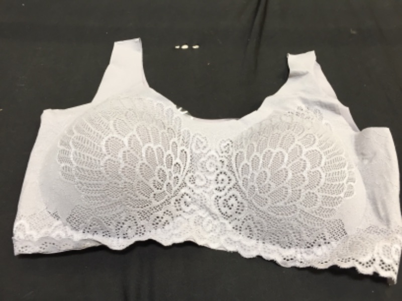 Photo 2 of grey lace wing design sports bra - xlarge 