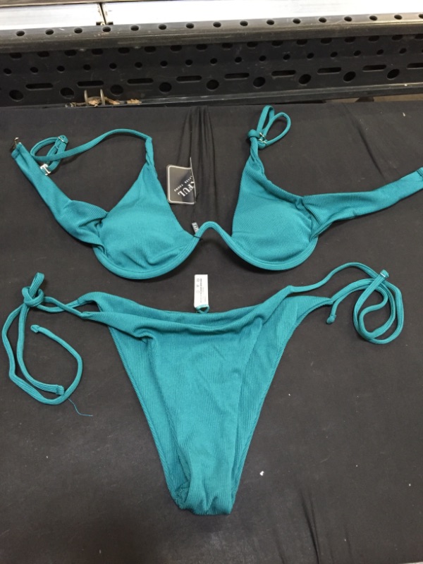 Photo 2 of 2 piece dark turquoise swimsuit -  size 6