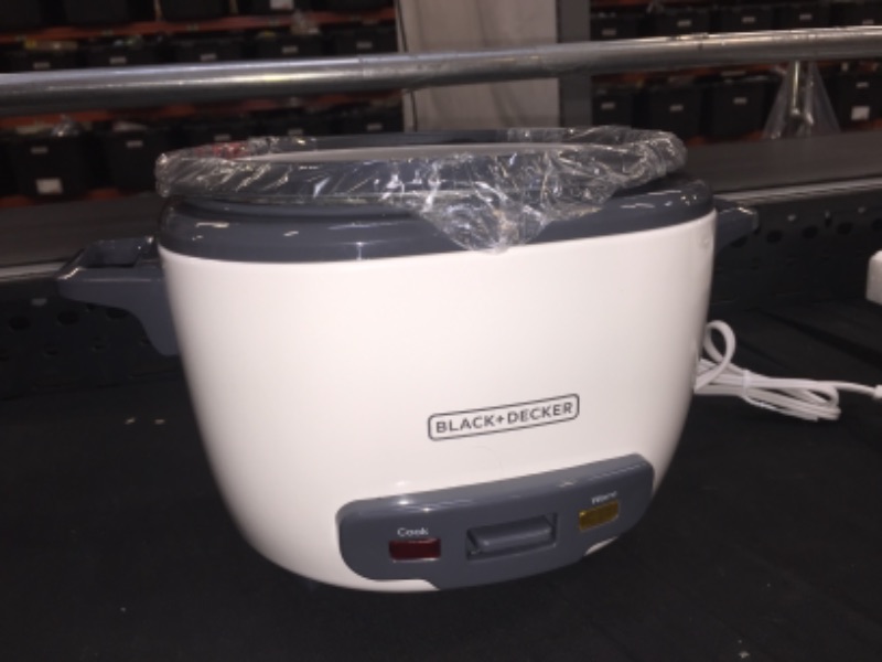 Photo 2 of BLACK+DECKER Uncooked Rice Cooker, 3-cup, White