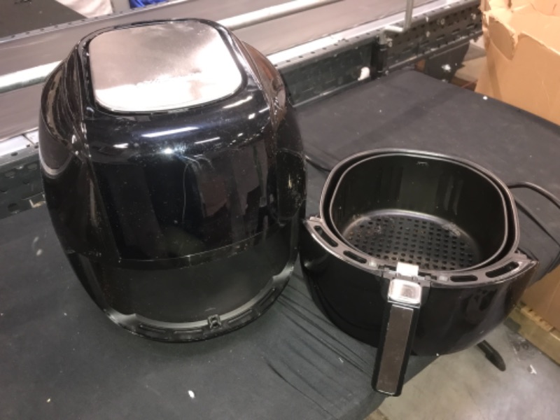 Photo 1 of 8-in-1 5.8 Qt. Black Electric Air Fryer with Recipe Book