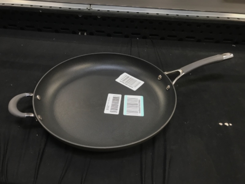 Photo 2 of Circulon 14" Helper Handle Hard Anodized Aluminum Skillet, Inch, Oyster Gray