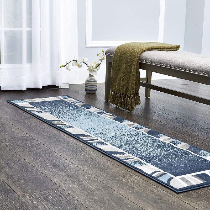 Photo 1 of Home Dynamix Lyndhurst Rotana Modern Area Rug, Contemporary Blue/Gray/Ivory 1'9"x7'2"