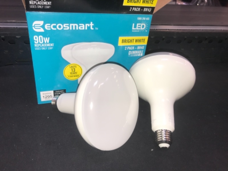 Photo 2 of 90-Watt Equivalent BR40 Dimmable ENERGY STAR LED Light Bulb Bright White (2-Pack) 