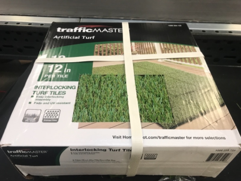 Photo 2 of 1 ft. x 1 ft. Artificial Grass Interlocking Tiles (9-Pack)