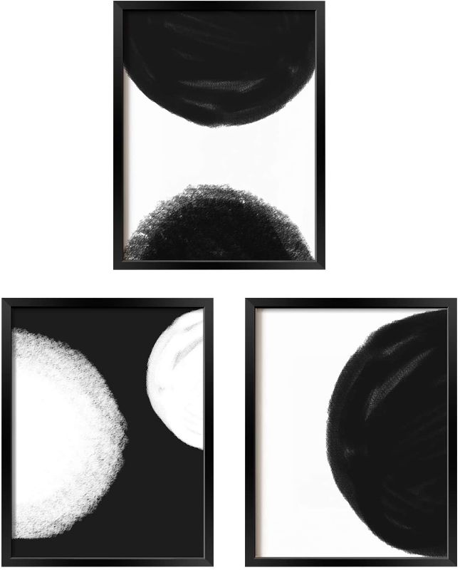 Photo 1 of 
ArtbyHannah 12x16 inch 3 Pack Framed Abstract Wall Art Black and White Picture Frame Collage Set 