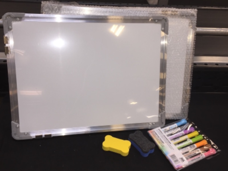Photo 2 of 2 Set Small White Board Set (12''x 16'') - Dry Erase Lap Boards with Markers and Pen - Handheld Magnetic Whiteboards for Kids