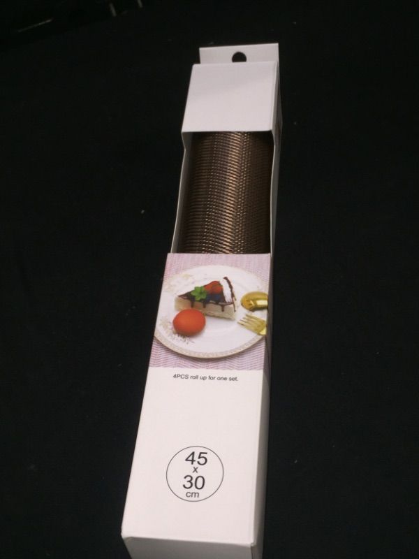 Photo 1 of 4 Dining Table Washable Woven Vinyl Placemats Non-Slip Heat Resistant Kitchen Table Mats Easy to Clean