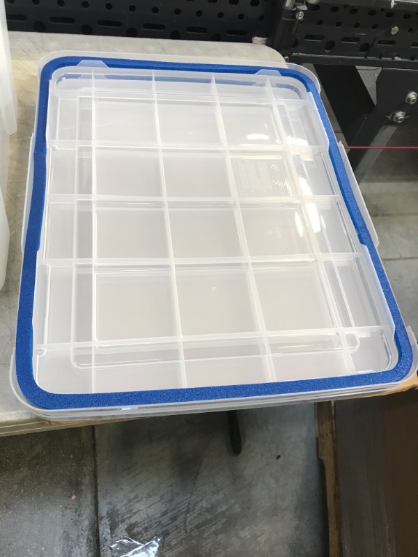 Photo 4 of IRIS USA 30 Quart Weathertight Plastic Storage Bin Tote Organizing Container with Durable Lid and Seal and Secure Latching Buckles