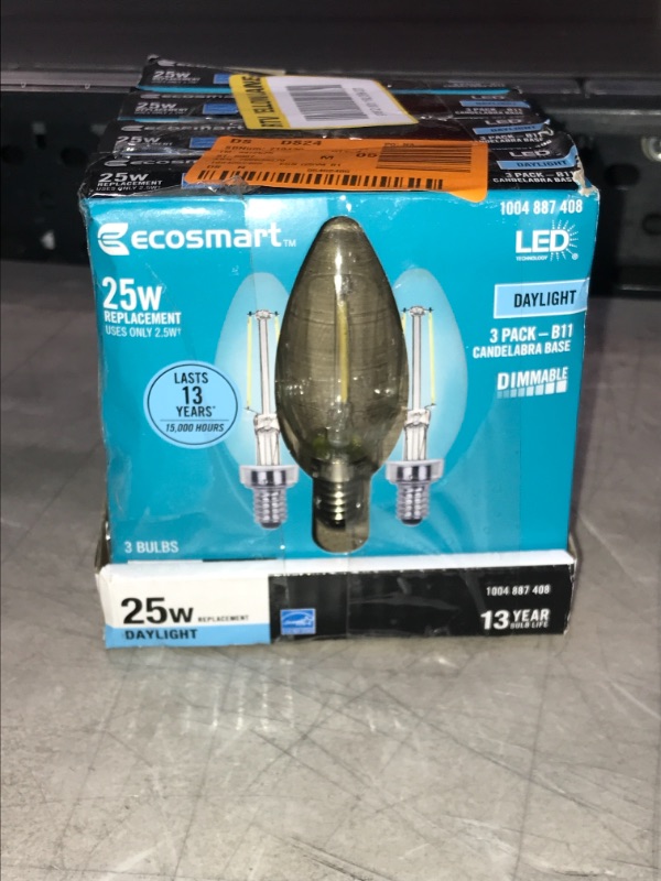 Photo 2 of 25W Equiv B11 Dimmable Vintage Edison LED Bulb Bright White 3ct - 4 Packs 
