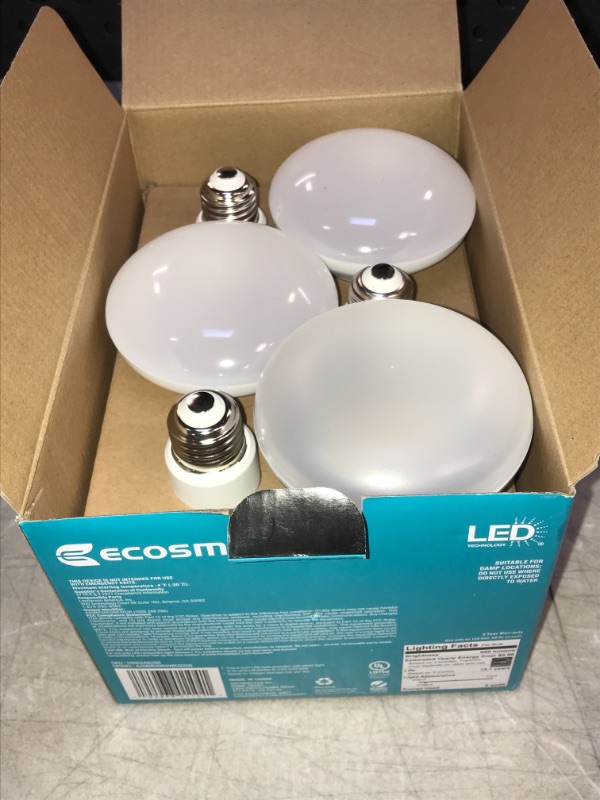 Photo 2 of EcoSmart 65W Equivalent Soft White (2700K) BR30 LED Light Bulb (6-Pack)